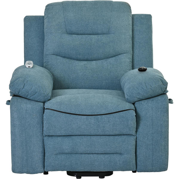 Power Lift Recliner with Massage & Heat for Elderly – Adjustable Reclining Chair, Blue