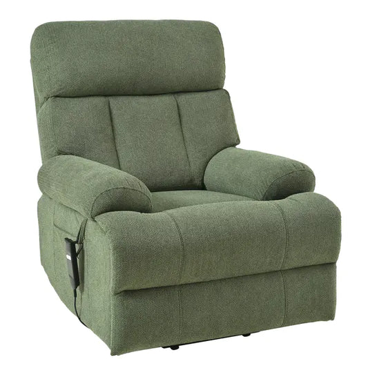 Oversized Power Lift Recliner Chair for Elderly – Wide Seat Electric Fabric Chair with Remote, Dark Green