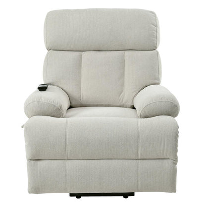 Oversized Power Lift Recliner Chair for Elderly – Wide Seat Electric Fabric Chair with Remote, Light Gray